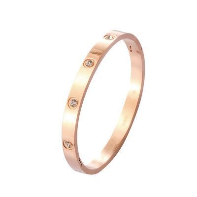 Fashion Jewelry Titanium Steel Rose Gold His-and-Hers Bracelet