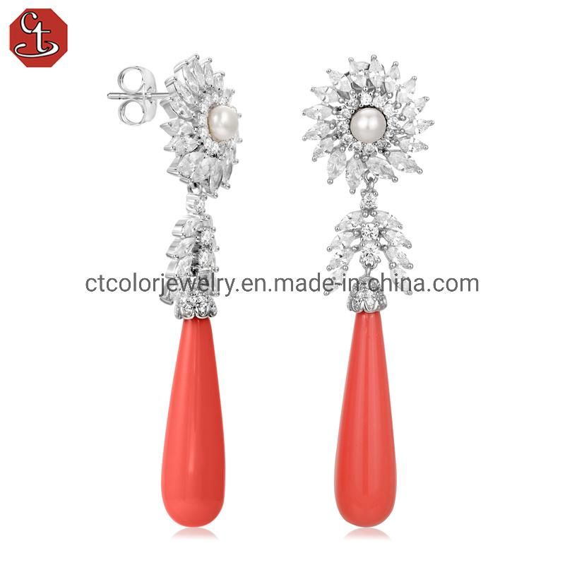 2022 new fashion jewelry nature pearl light white drop earrings