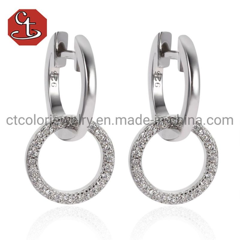 High Quality 925 Sterling Silver Fashion Jewelry Plain Omega Earrings
