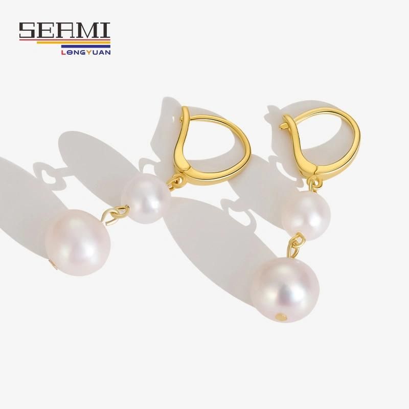 925 Silver Baroque Fashion Earrings with Simple Sweet Freshwater Pearl Earrings