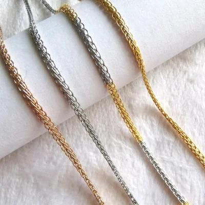 Fashion Gold Plated Fox Tail 0.25/0.3/0.5mm Width Chain Jewelry Accessories for Men Women