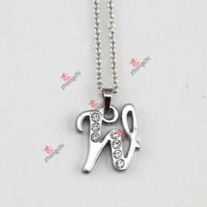 Fashion Letter W Charm Pendant Jewelry Necklace for Gift