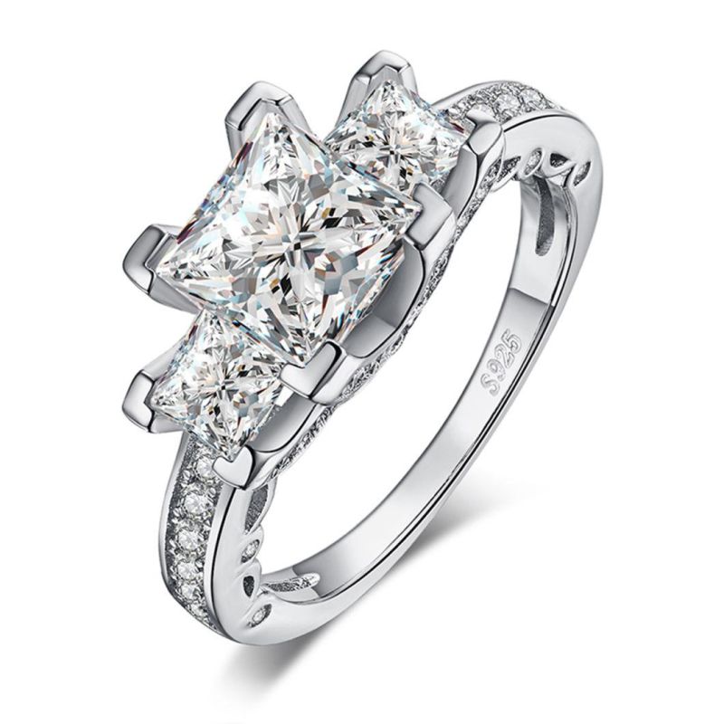Fashion Jewellery 925 Sterling Silver Cubic Zirconia Ring for Bridal/Wedding/Engagement Wholesale