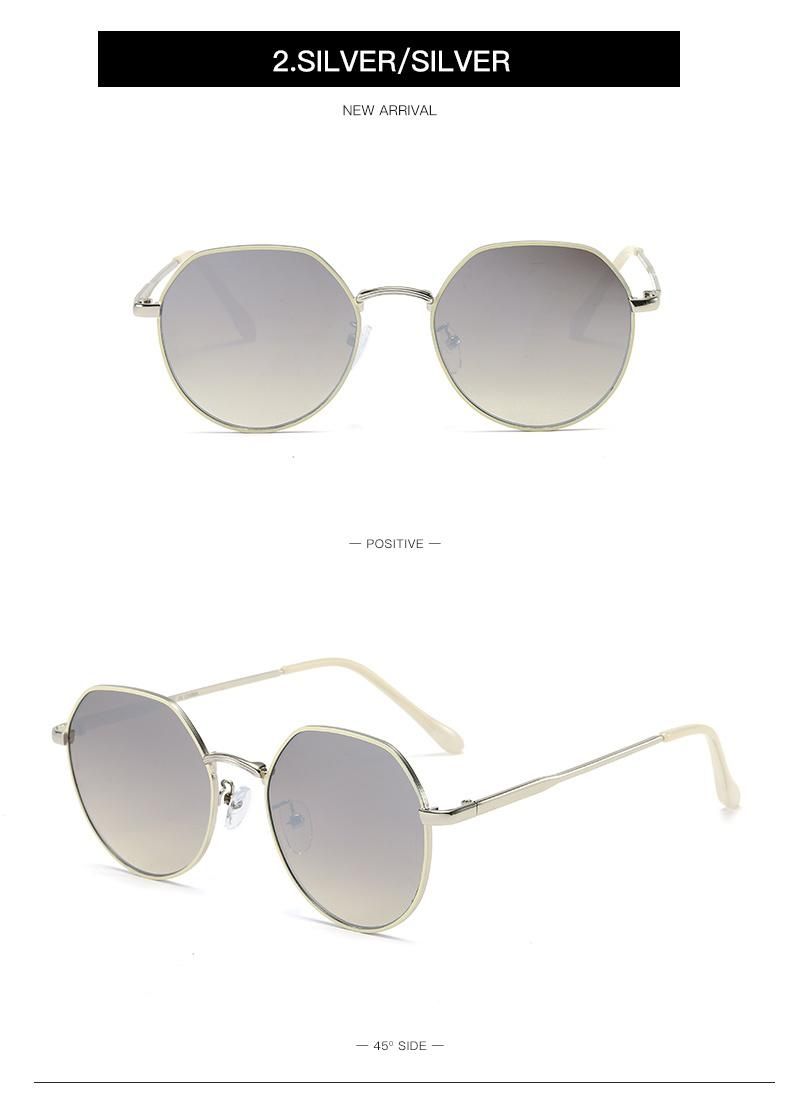 Women Mens High Quality Fashion Gold Metal Unisex Vintage Round Sunglasses