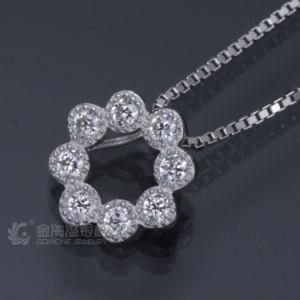 925 Sterling Silver Circle Diamond Pendant