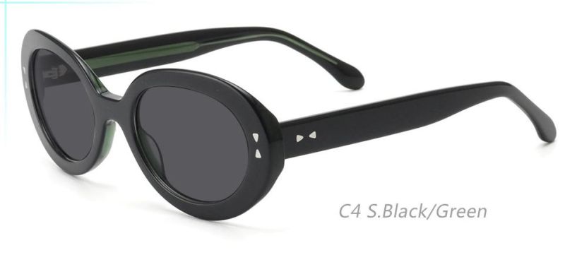 The Oval Shape Acetate Sunglasses for Women Retro Driving Glasses 90′s Vintage Fashion Narrow Oval Frame UV400 Protection