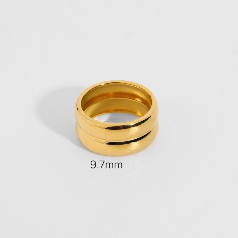 Latest Design Simple&Fashion Style Stainless Steel Women Ring 14K/18K Gold Plated