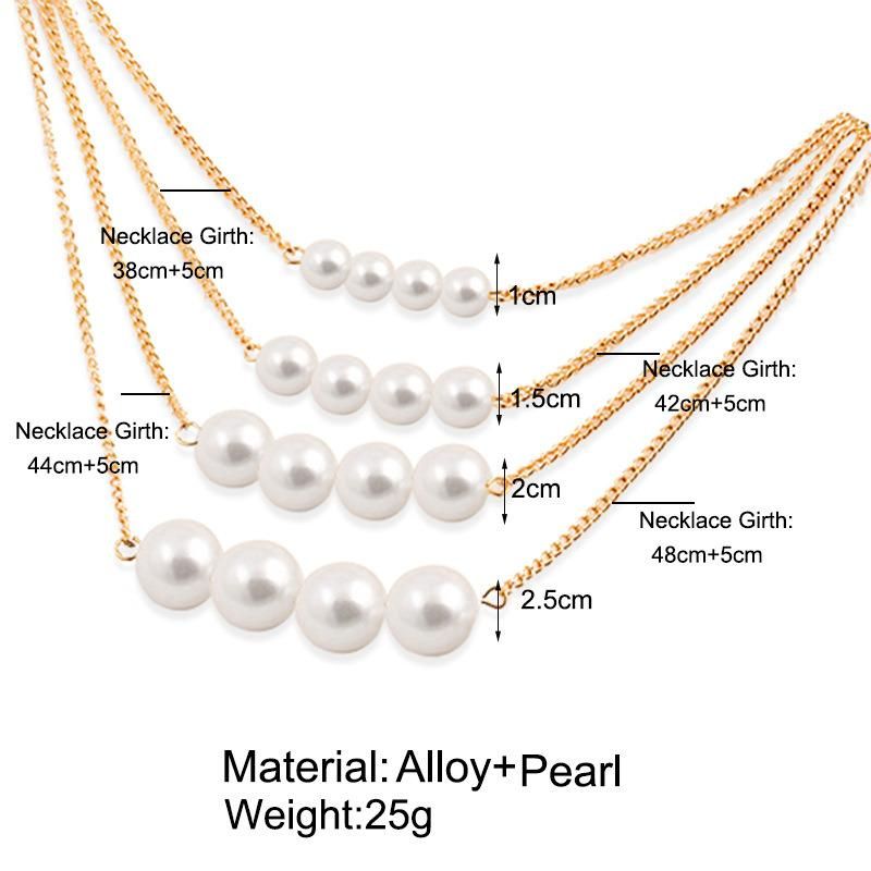 Wholesale Multi-Layer Artificial Pearl Necklace Temperament Jewelry Clavicle Chain Sweater Chain Jewelry