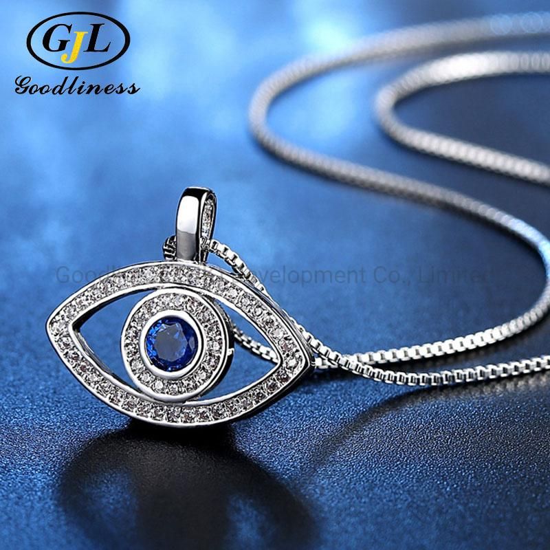 Chokers Necklace Blue Crystal Evil Eyes Pendant Necklace