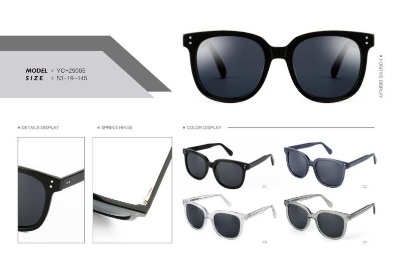 Italian Acetate Retro Vintage Women Square Big Framed Rectangle Sunglasses