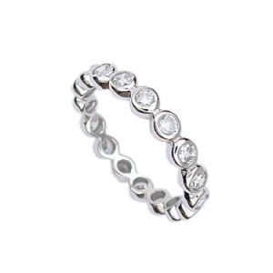 Hot Sale New Fashion Inlaid Jewelry Silver CZ Rings