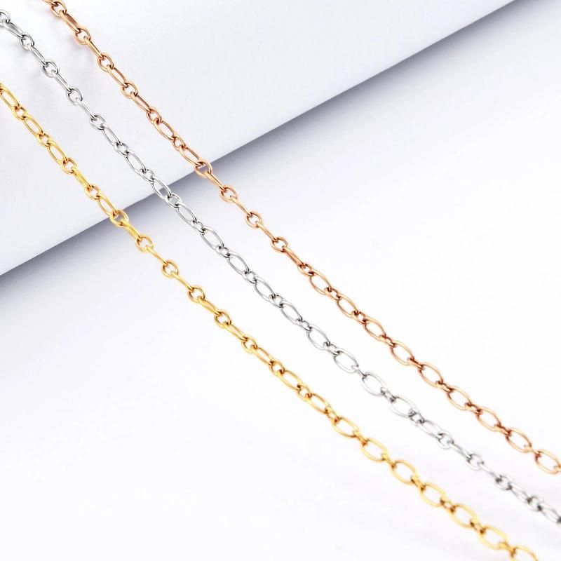 Wholesale 14K 18K Gold Plated Chain Necklace Jewelry Stainless Steel Cable Chain Anklet Bracelet for Ladies