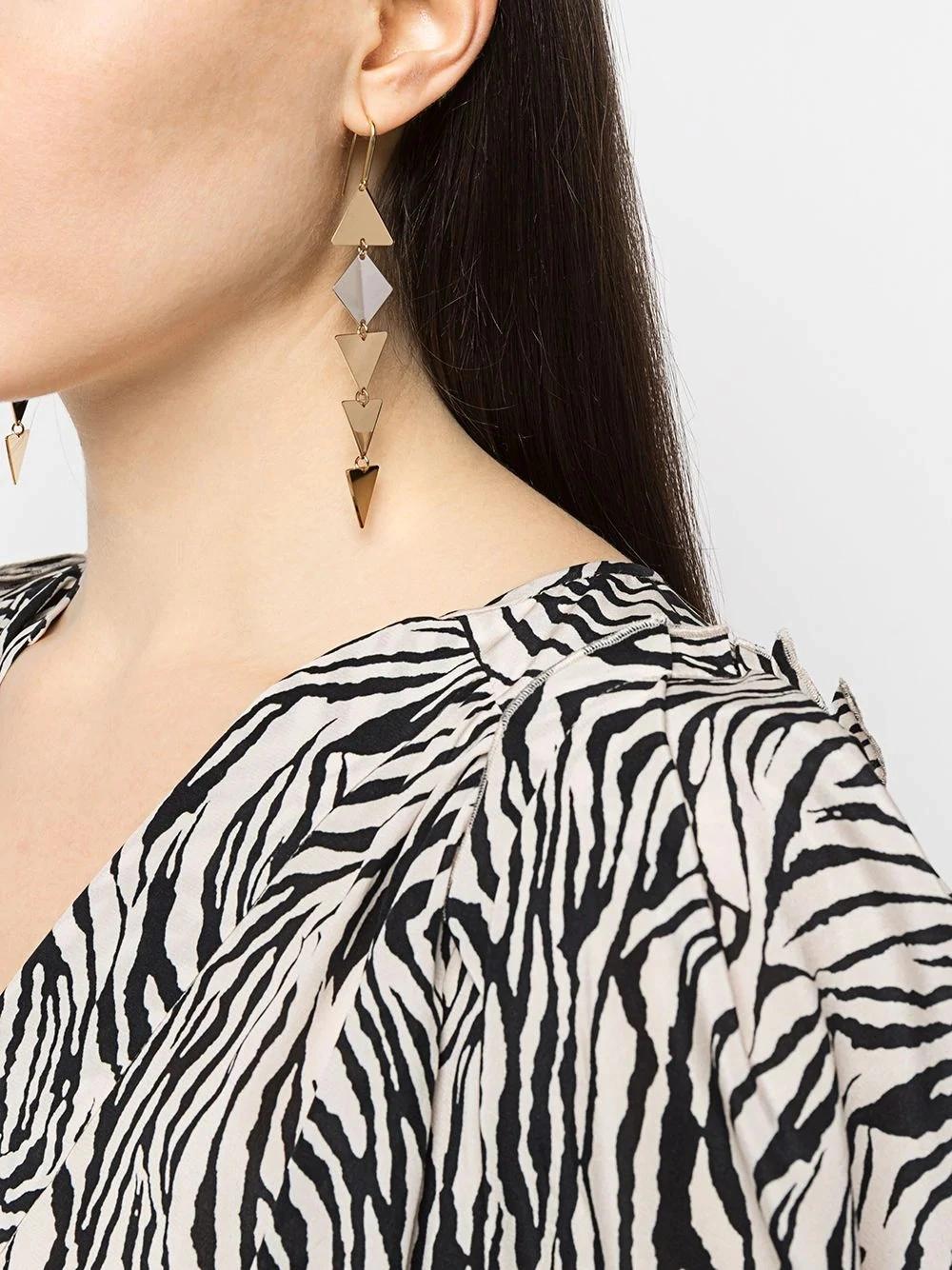 Fashion Long Triangle Combination Earrings Jewelry