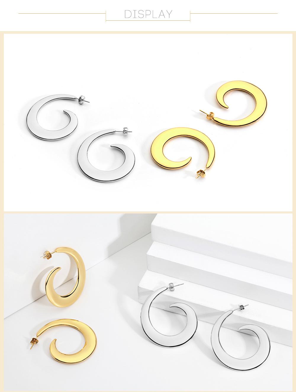 2021 Trendy Spiral Shape Design Huggie Earrings Customized Jewelry Earrings