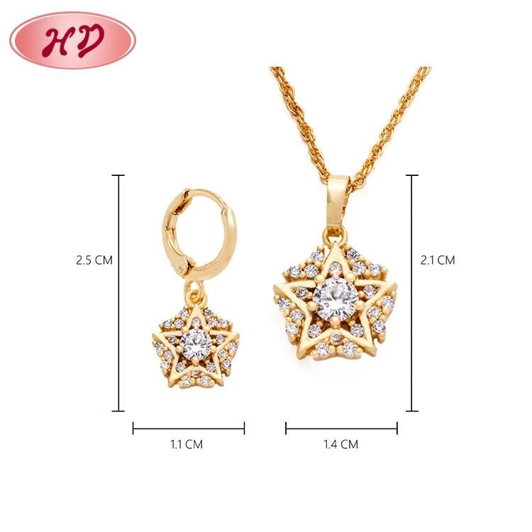 Fashion Rose Gold Diamond Jewelry Set with Earring Necklace