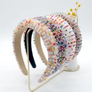 New Style Fashionable Colorful Pure Handmade Beaded Hair Band Colourful Rhinestone Spring Headband