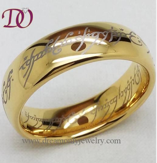 Men′s Tungsten Ring Fashion Gold Jewelry Ring