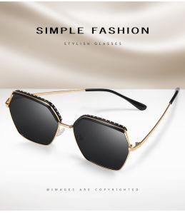Wholesale Fashionable Square Metal Frame Oversized Sun Glasses Shades Sunglasses