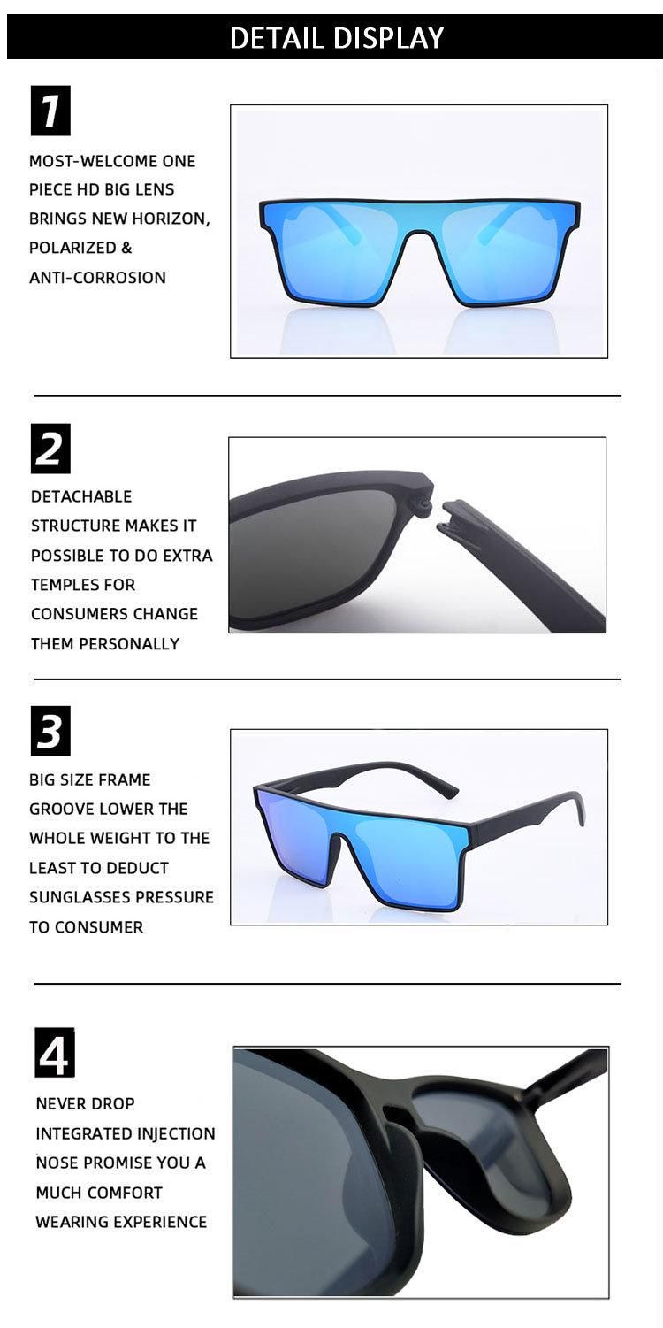 Men Fashion Retro Colorful Lens Women Oversized Square Sunglasses Brand