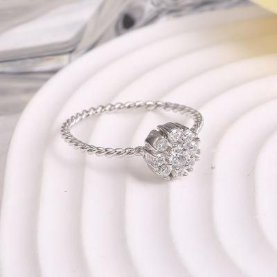 925 Silver Fashion Accessories Fashion Jewelry Hot Sale High Quality Factory Wholesale Trendy Women CZ Moissanite Ring