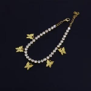 Butterfly Anklet Man-Made Diamond Europe and America Fashion Female Ornament Anklet