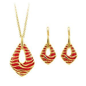 Wholesale Fashion Resin Inlay Pendant Set in Gold Plated From China Jewelry Factory Direct