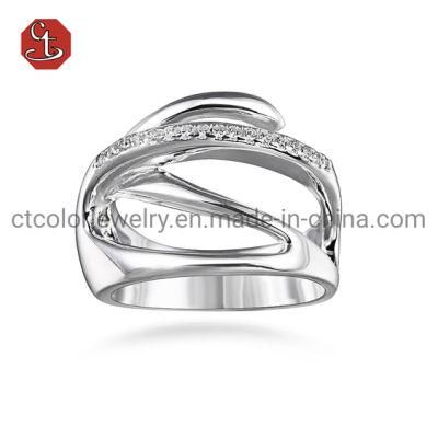 Fashion High End Rhodium Silver Rings Jewelry for Men