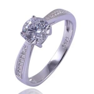 Rhodium Plating 925 Sterling Silver Diamond Ring