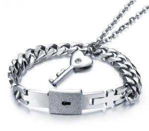 Cool Men Women 316L Stainless Steel Lock Bracelet Couples Jewelry Key for Women Bracelets&Bangles Pulseira Masculina