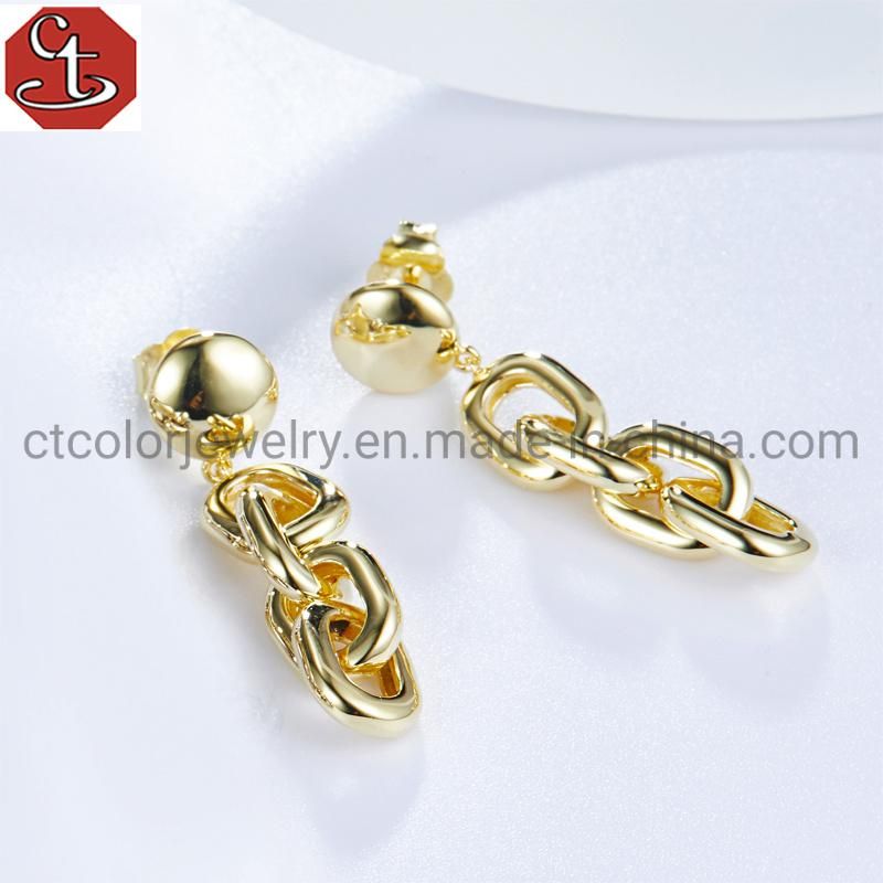 Wholesale Customized Design High Quality 925 Silver or Brass 18K Gold Plated Fashion Minimalist Women and Lady Jewellery Gift Design Earrings