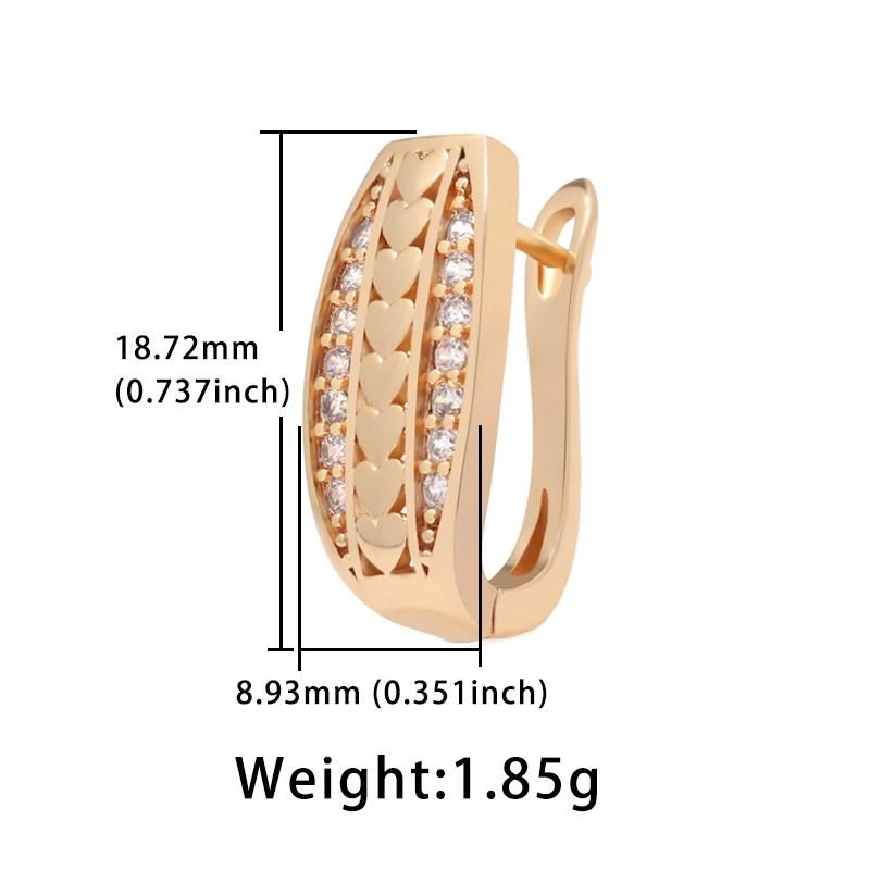 Wholesale Copper Jewelry 18K Gold Plated Zircon Hoop Earring
