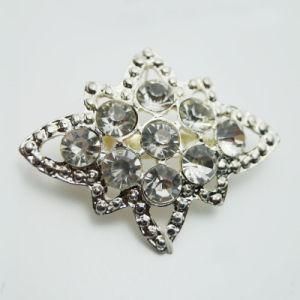 Garment Metal Flower Brooch with Stones (PLB0020)