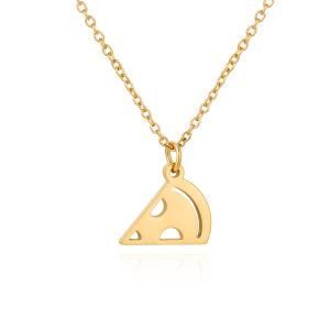 Gold-Plated Stainless Steel Irregular Geometry Cheese Necklace