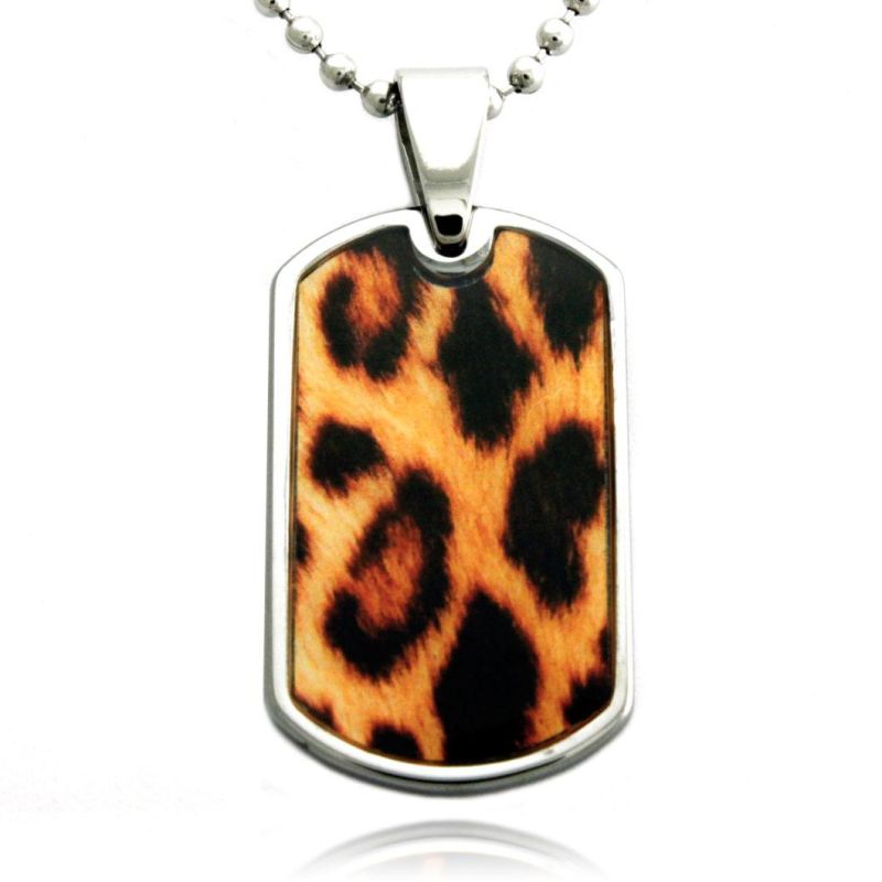 Tungsten Snake Anaconda Dog Tag Pendant with Ball Chain Necklace