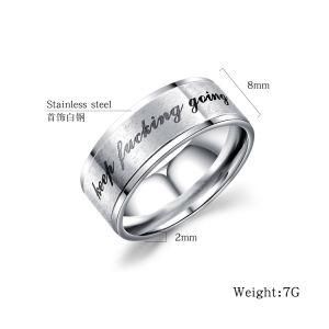 Vintage Custom Letter Jewelry Stainless Steel Men&prime;s Finger Ring