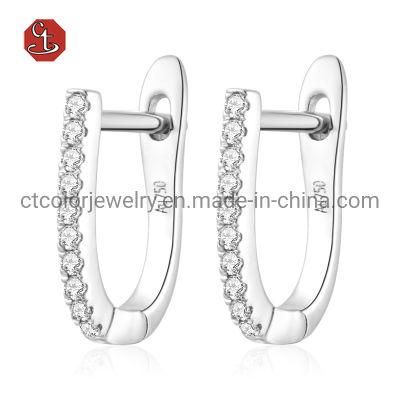 2022 fashion earrings Hoop 925 silver Rhodium Plated earrings for women