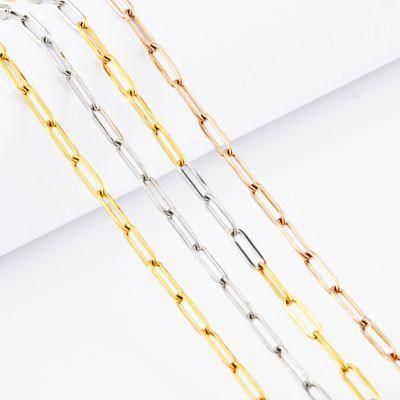 Wholesale Stainless Steel Jewelry Chain Costume Jewellery Accessories Fashion Wide Link Chain Necklace Jewelry