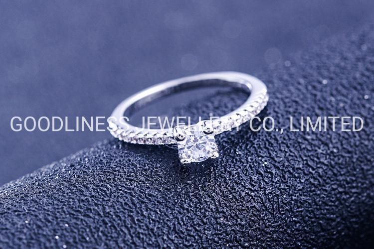 925 Sterling Silver Women CZ Simple Rings Fashion Jewelry