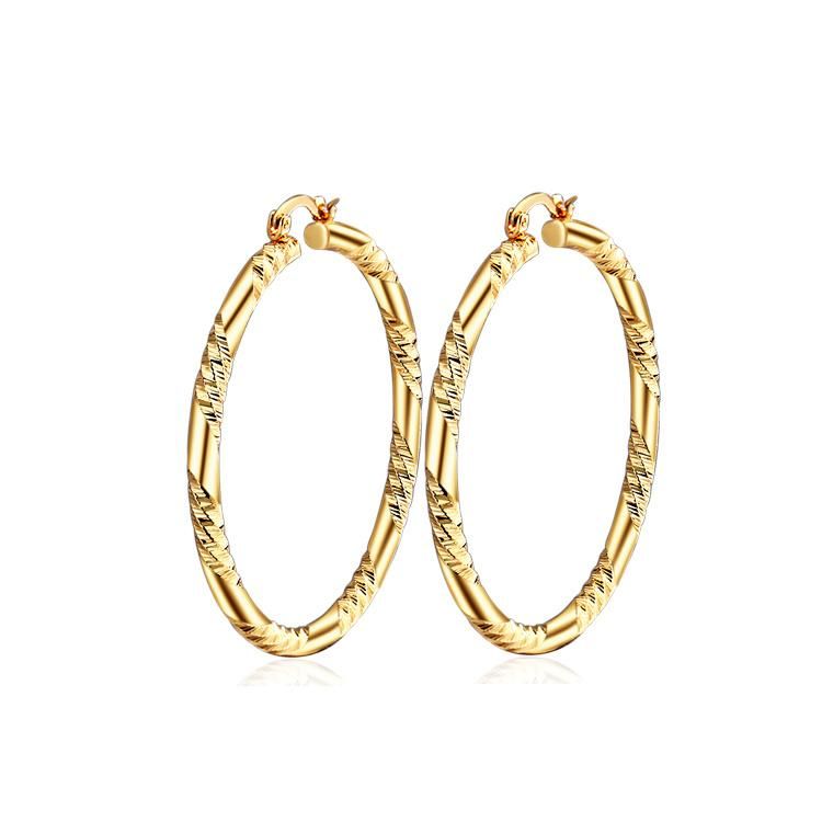 Hengdian Fashion Jewelry 2020 Fashion Design Twisted Large 18K Gold Plated Hoop Earrings