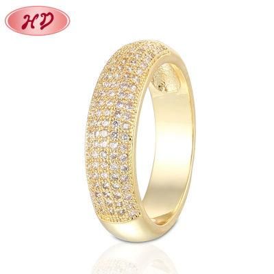 Fashion Latest Designs Gold Plated CZ Wedding Rings for Women &amp; Men&prime;s New Model Promise Jewelry