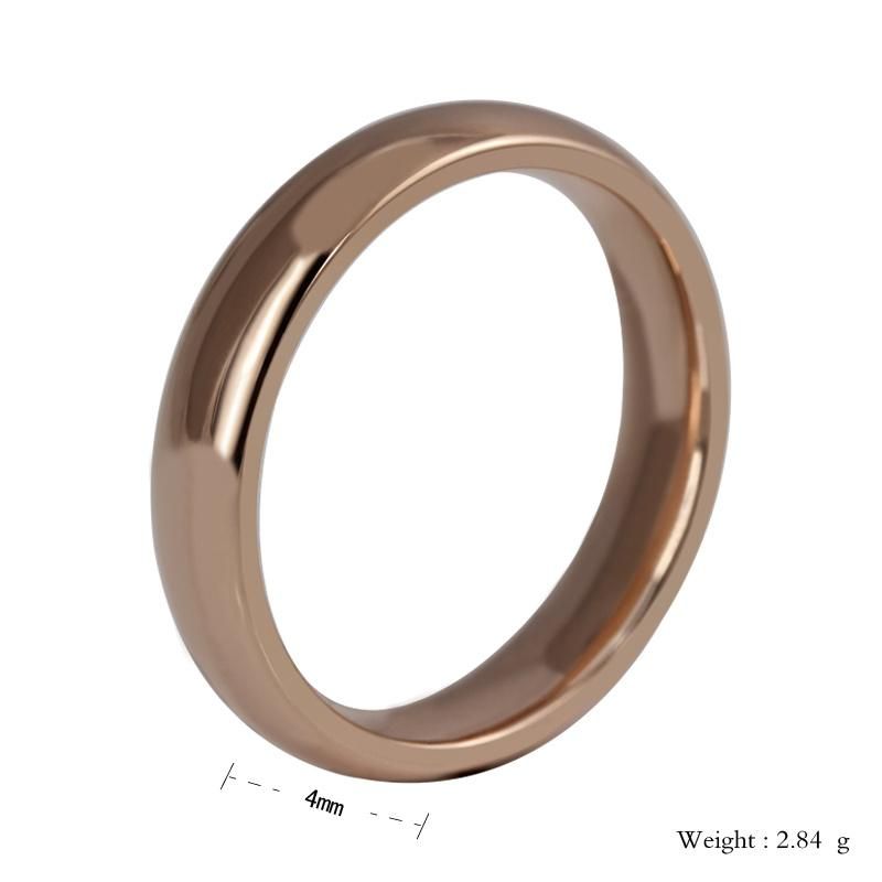 Tungsten Wedding Ring Dome Finished Rose Gold Inside Polishing Promise Ring