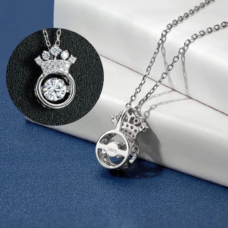 925 Sterling Silver Necklace Heart Shape Shiny Moissanite Pendant Necklace for Women Wedding Jewelry Gift Wholesale