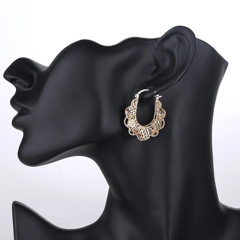 Fashion Imitation Jewellery Earring 18K Gold Plated Big Round Earring