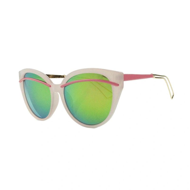Purple Color Painting Pink Mirror Metal Temple Sunglasses