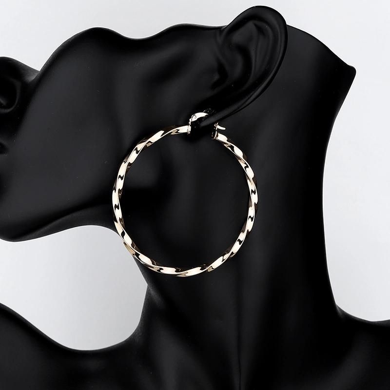 Female Fashion Jewelry Round Earring Champaign Gold Simple Earrings