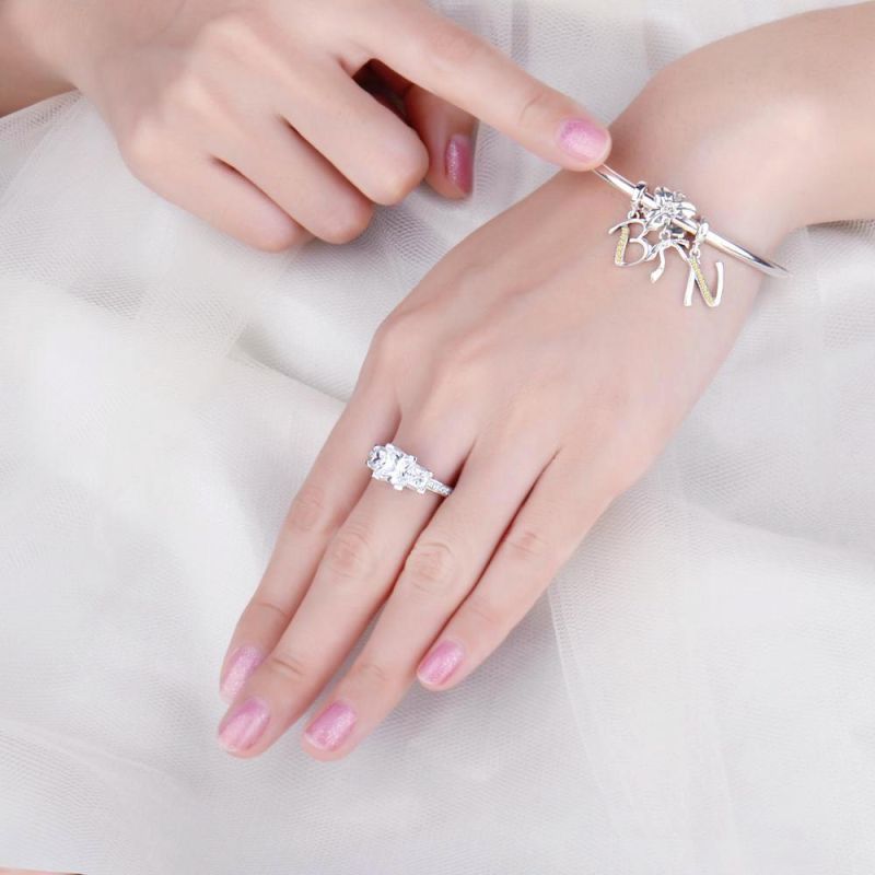 Fashion Jewellery 925 Sterling Silver Cubic Zirconia Ring for Bridal/Wedding/Engagement Wholesale