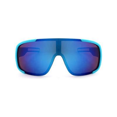 Blue One Piece Lens Sport Sunglasses