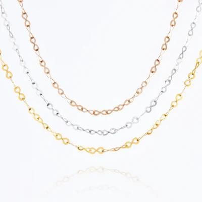 316L Stainless Steel Chain Gold Plated Shiny 8 Shaped Link Chain Necklace for Jewelry Necklace Making