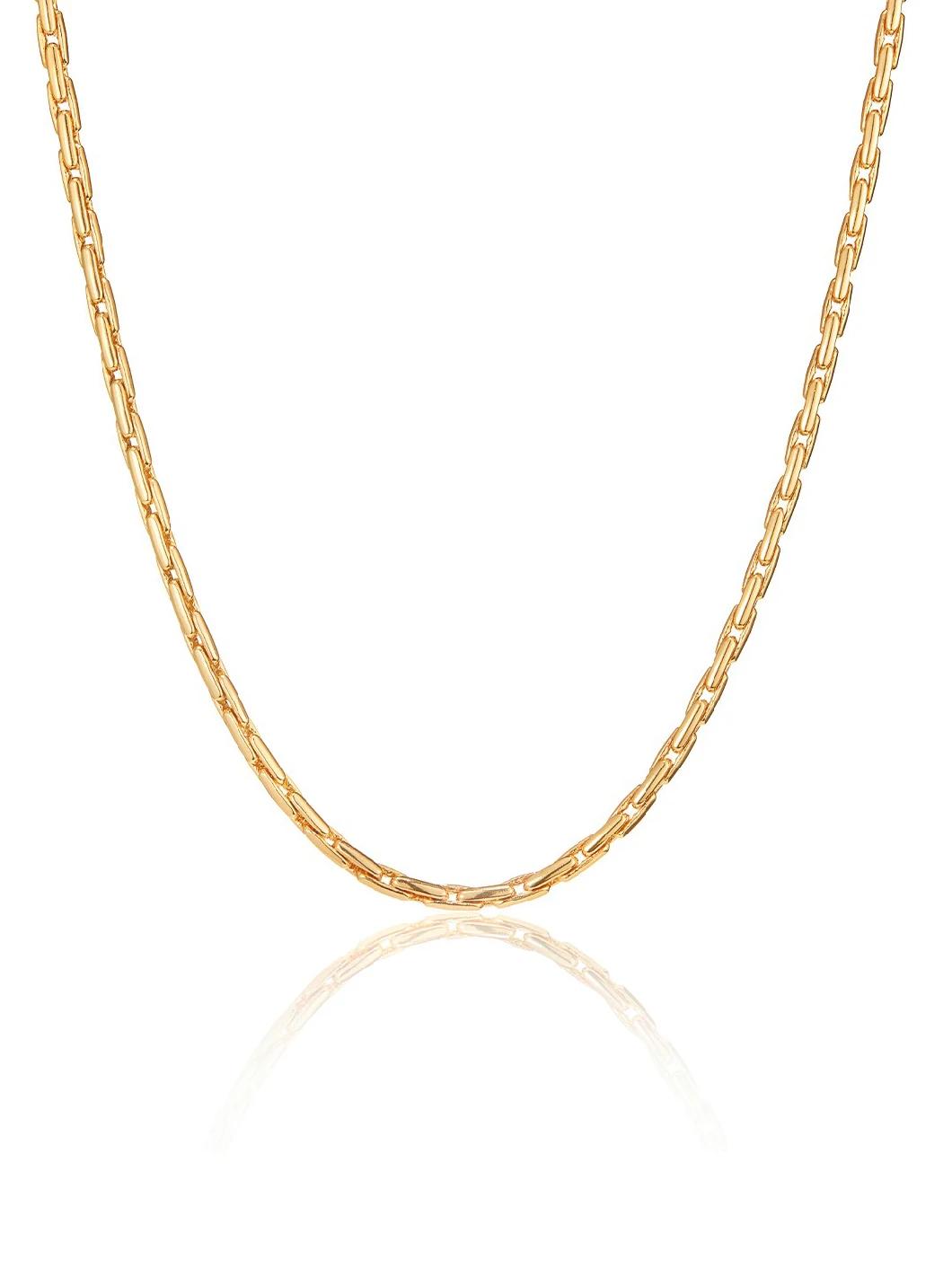 a K-Gold Version of a Collarbone Necklace with an Adjustable Strap