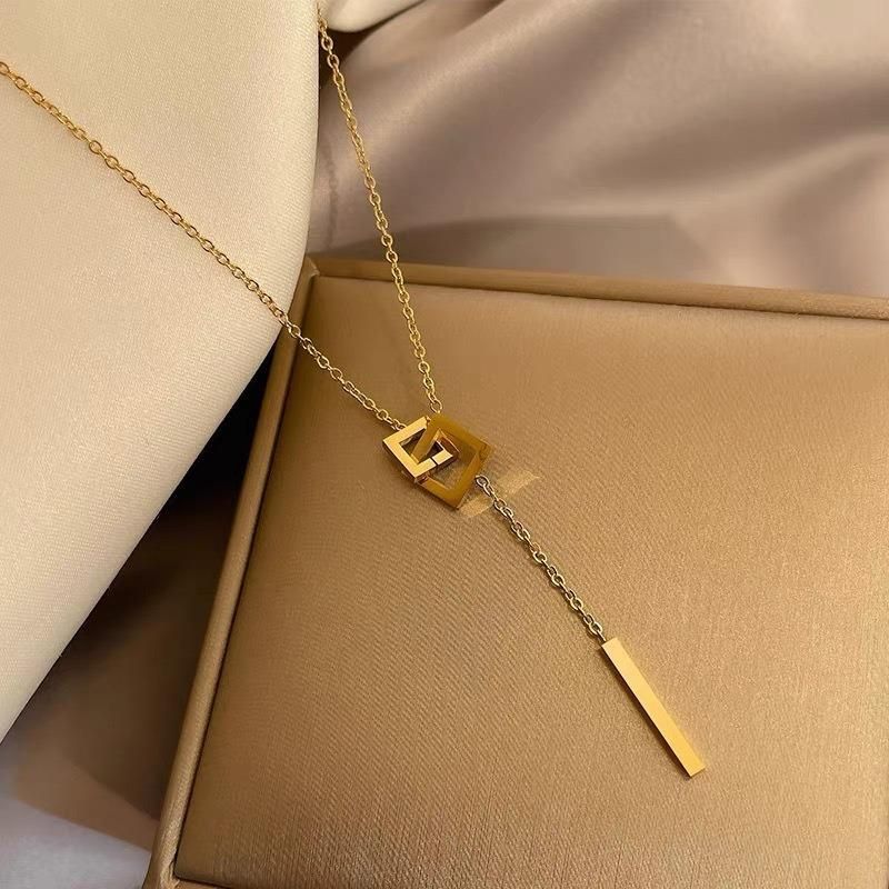 Titanium Steel Color Jewelry Korean Light Luxury Temperament Clavicle Chain Necklace